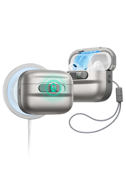 ESR Apple Airpods Pro 3 (3.Nesil) Pulse FlickLock Magsafe Şarj Destekli Kilitli Kılıf - Titan Gri
