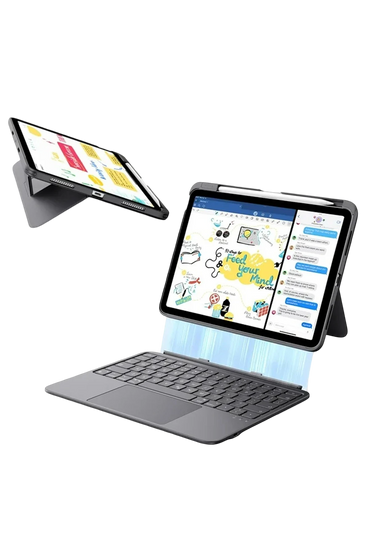 ESR Apple iPad 2022 10.9 (10.nesil) Flex Klavyeli Tablet Kılıfı - Koyu Gri