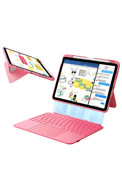 ESR Apple iPad 2022 10.9 (10.nesil) Flex Klavyeli Tablet Kılıfı - Pembe