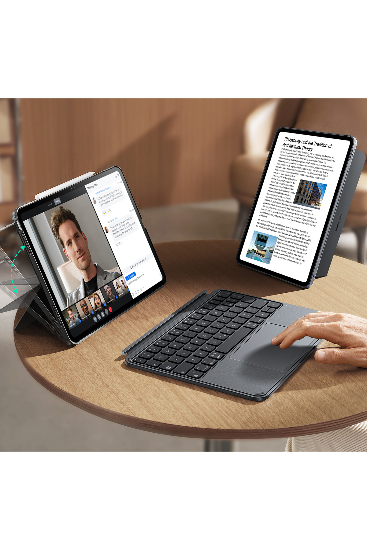ESR Apple iPad 2022 10.9 (10.nesil) Shift Manyetik Klavyeli Tablet Kılıfı - Gri