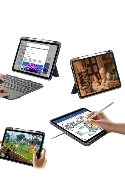ESR Apple iPad Air 11 (2024) Flex Klavyeli Tablet Kılıfı - Koyu Gri