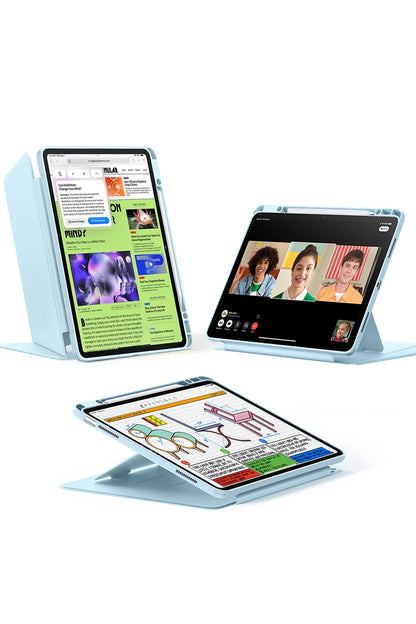 ESR Apple iPad Air 11 (2024) Flip Hybrid Kalemlikli Tablet Kılıfı - Açık Mavi