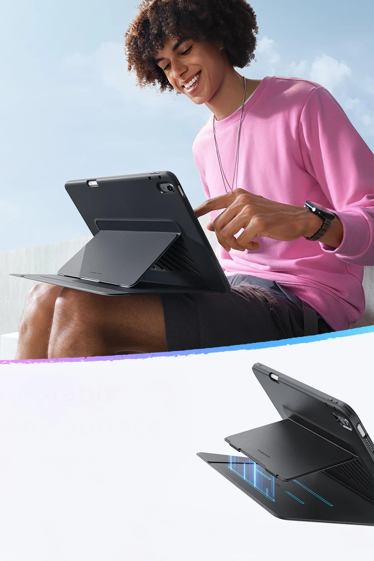 ESR Apple iPad Air 11 (2024) Flip Hybrid Kalemlikli Tablet Kılıfı - Siyah