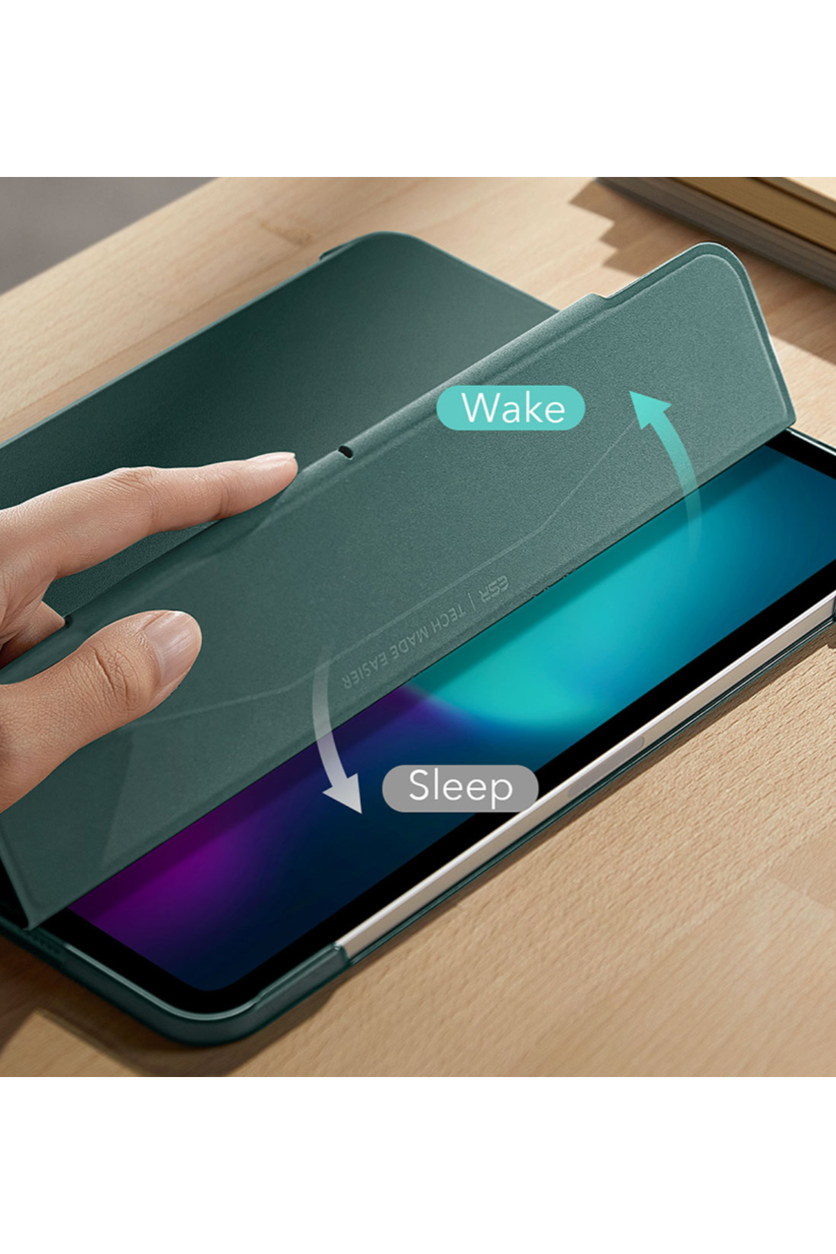 ESR Apple iPad Air 13 (2024) Ascend Trifold Tablet Kılıfı - Koyu Yeşil
