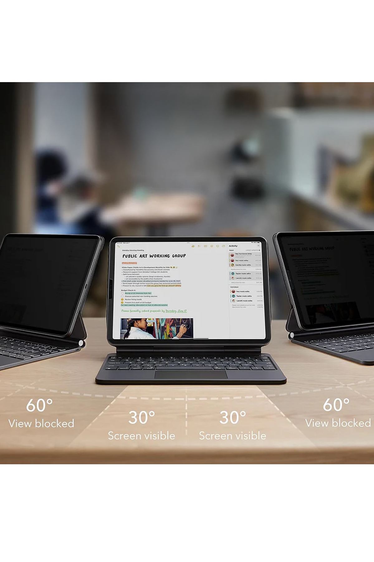 ESR Apple iPad Air 13 (2024) Manyetik Hayalet Tablet Ekran Koruyucu - Siyah