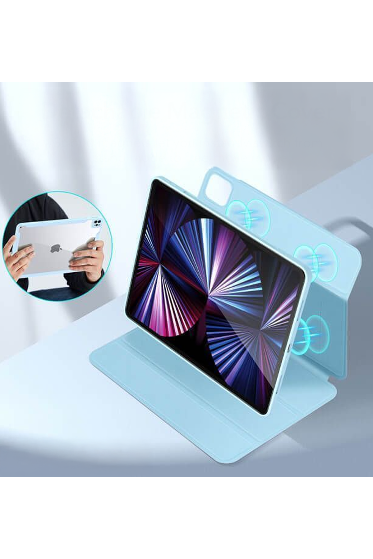 ESR Apple iPad Pro 11 (2021) Rebound Hybrid 360 Manyetik Tablet Kılıfı - Açık Mavi