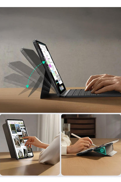 ESR Apple iPad Pro 11 (2024) Shift Manyetik Klavyeli Tablet Kılıfı - Koyu Gri