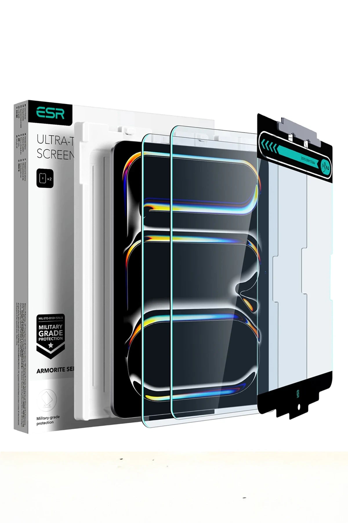 ESR Apple iPad Pro 13 (2024) Armorite AutoKit HD 2 Adet Tablet Cam Ekran Koruyucu - Şeffaf