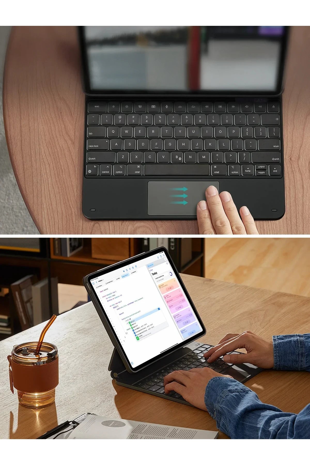 ESR Apple iPad Pro 13 (2024) Rebound Manyetik Klavyeli 360 Tablet Kılıfı - Siyah