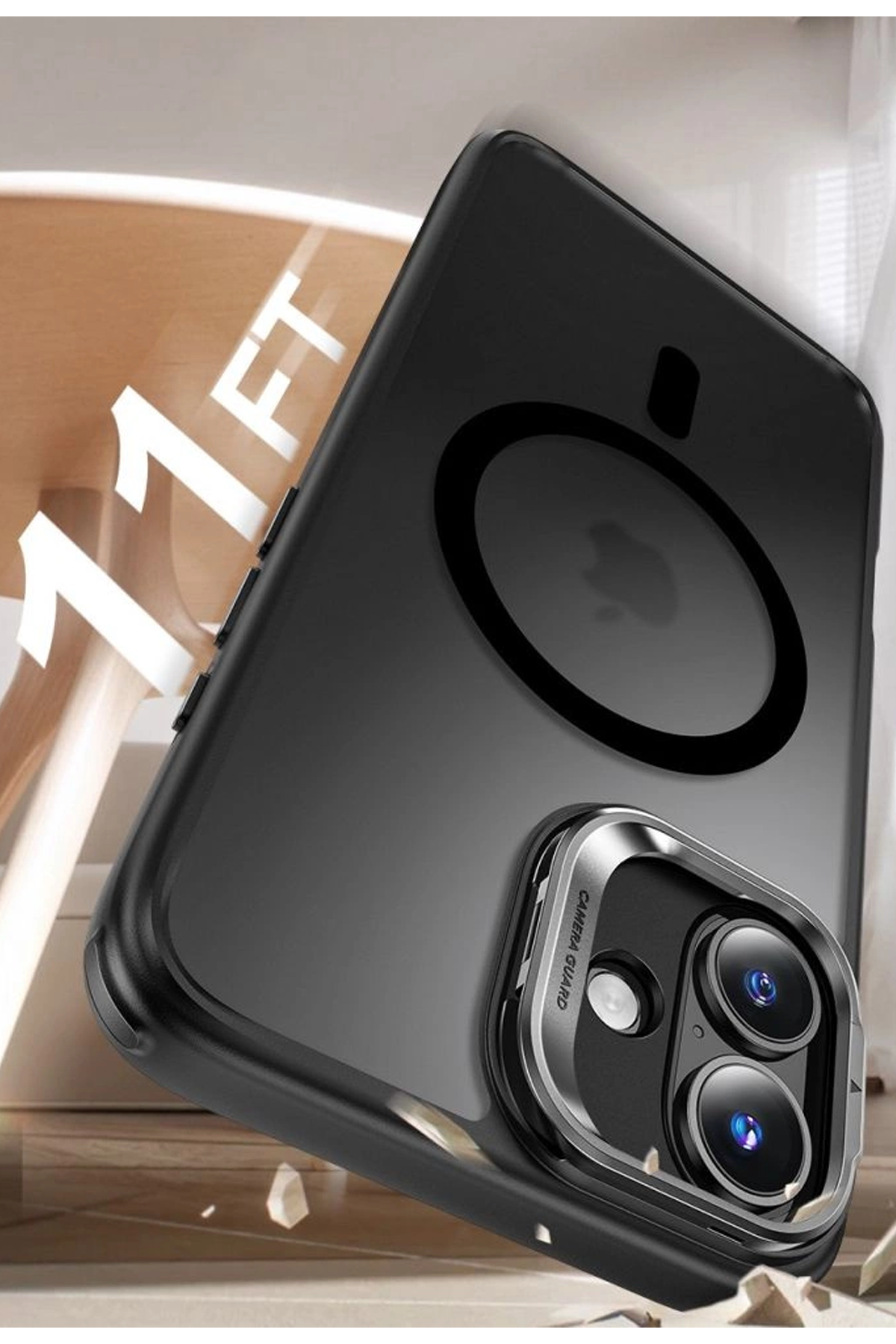 ESR Apple iPhone 16 Classic Hybrid Magsafe Standlı Kapak + Cam Hediyeli Set - Buzlu Siyah
