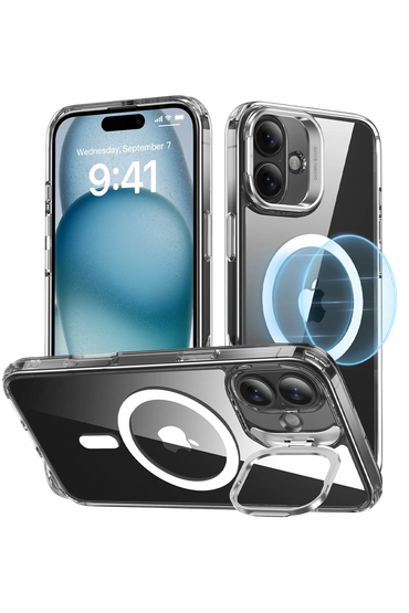 ESR Apple iPhone 16 Classic Hybrid Magsafe Standlı Kapak + Cam Hediyeli Set - Şeffaf