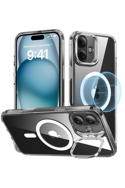 ESR Apple iPhone 16 Classic Hybrid Magsafe Standlı Kapak + Cam Hediyeli Set - Şeffaf