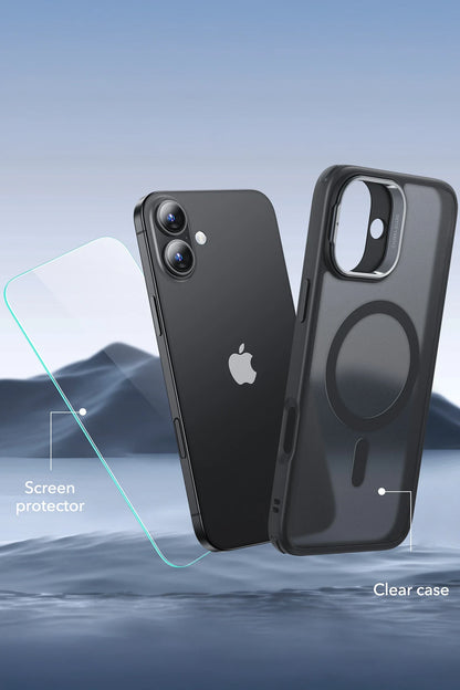 ESR Apple iPhone 16 Classic Hybrid Magsafe Standlı Kapak + Cam Hediyeli Set - Siyah