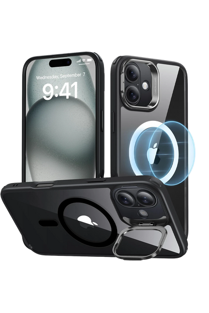 ESR Apple iPhone 16 Classic Hybrid Magsafe Standlı Kapak + Cam Hediyeli Set - Siyah