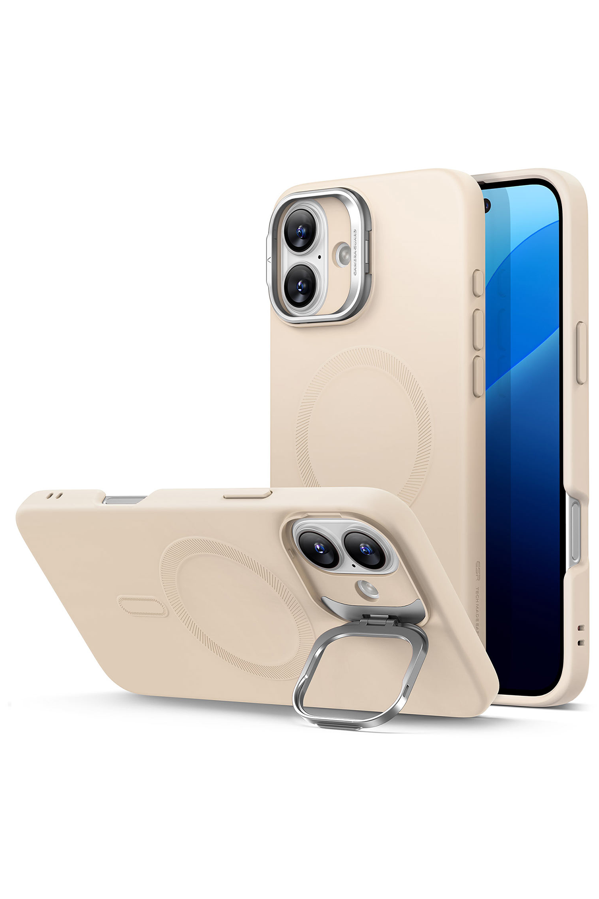 ESR Apple iPhone 16 Plus Cloud Soft Magsafe Standlı Kapak - Krem