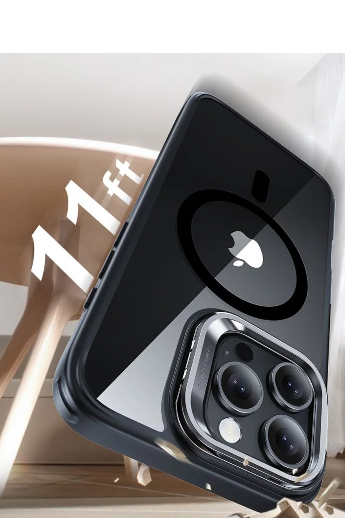 ESR Apple iPhone 16 Pro Classic Hybrid Magsafe Standlı Kapak + Cam Hediyeli Set - Siyah
