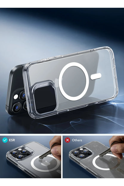 ESR Apple iPhone 16 Pro Max Classic Hybrid Magsafe Kapak + Cam Hediyeli Set - Buzlu Şeffaf