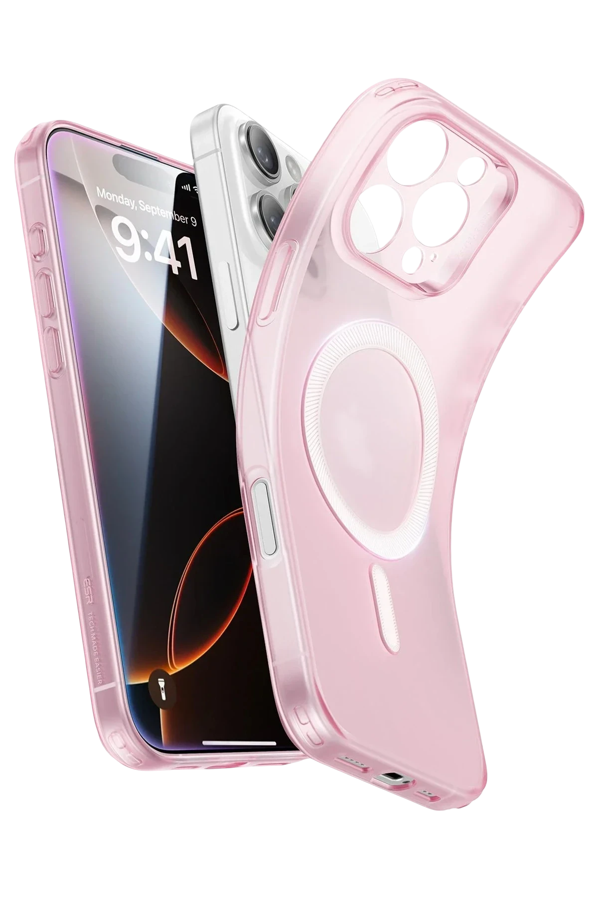 ESR Apple iPhone 16 Pro Max Zero Clear Magsafe Kapak - Pembe