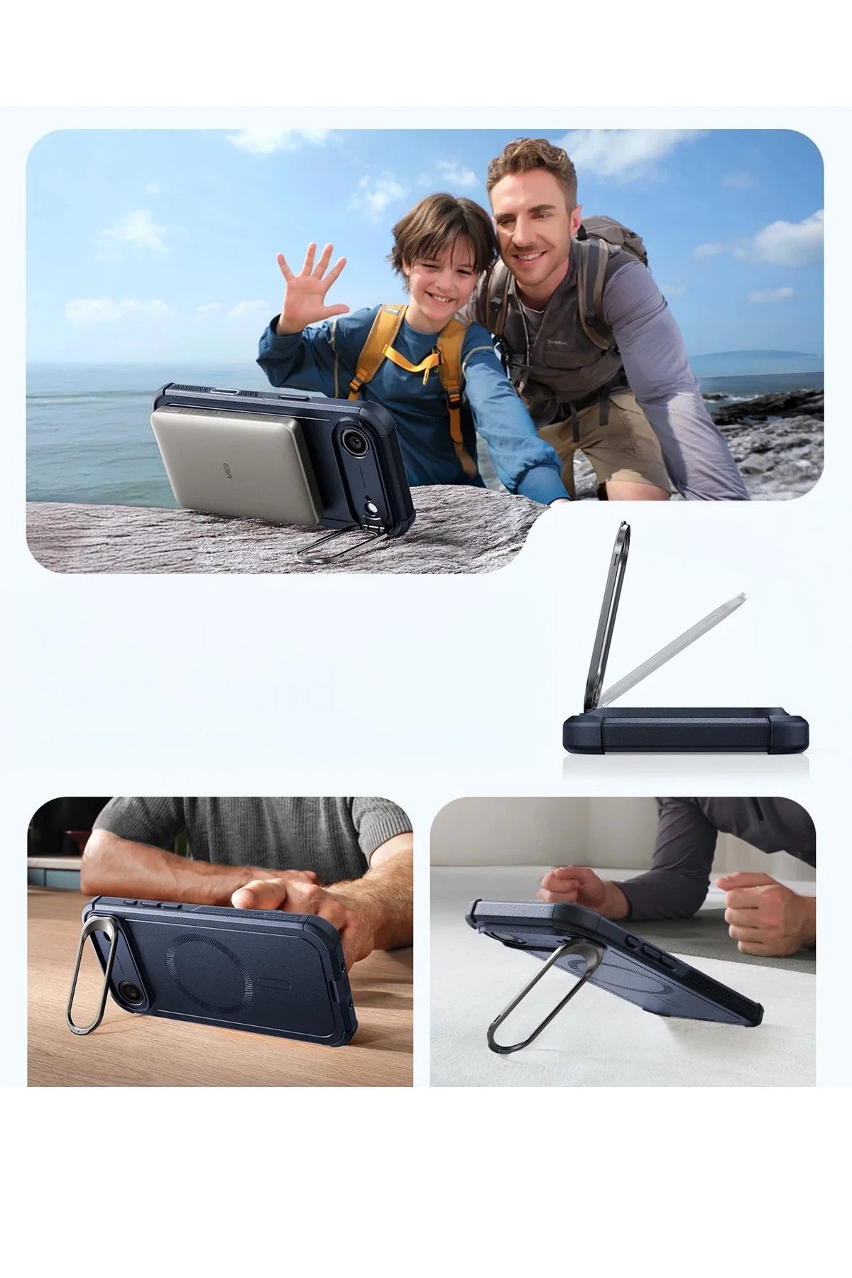 ESR Apple iPhone 17 Air Cyber Tough Magsafe Stantlı Kapak - Lacivert