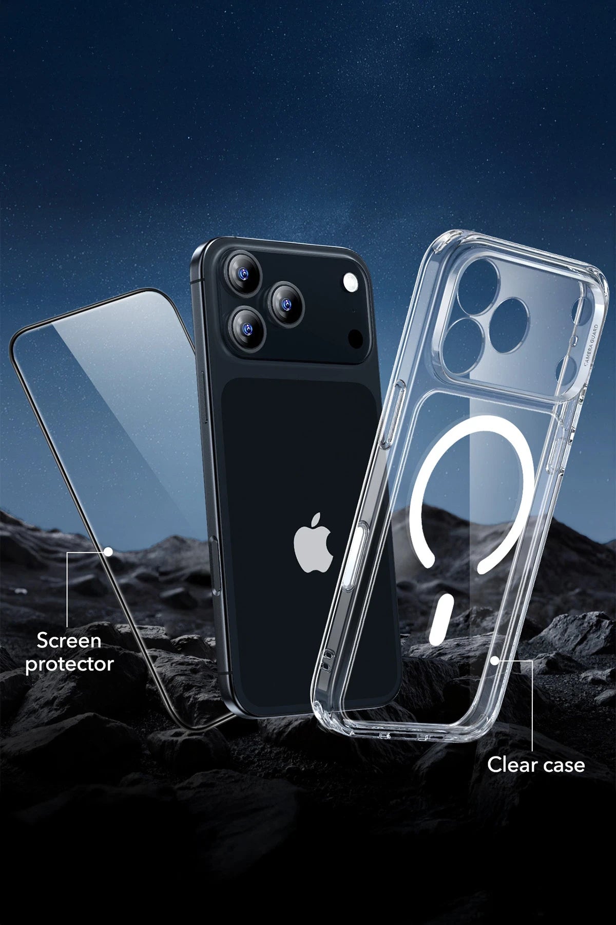ESR Apple iPhone 17 Classic Hybrid Magsafe Kapak + Cam Hediyeli Set - Şeffaf