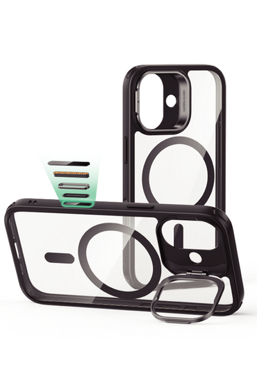 ESR Apple iPhone 17 Classic Hybrid Magsafe Standlı Kapak - Clear Black