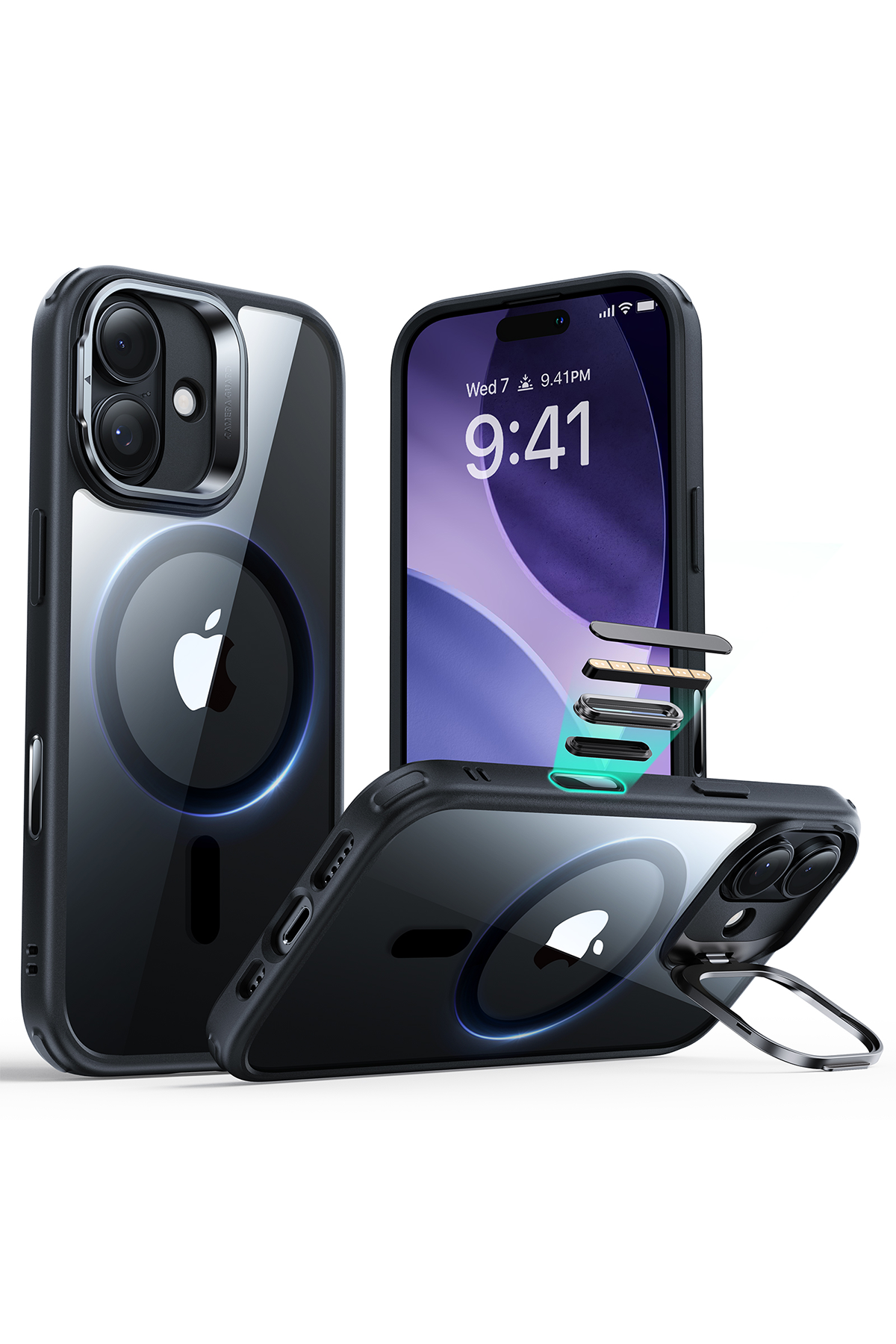 ESR Apple iPhone 17 Classic Hybrid Magsafe Standlı Kapak - Clear Black