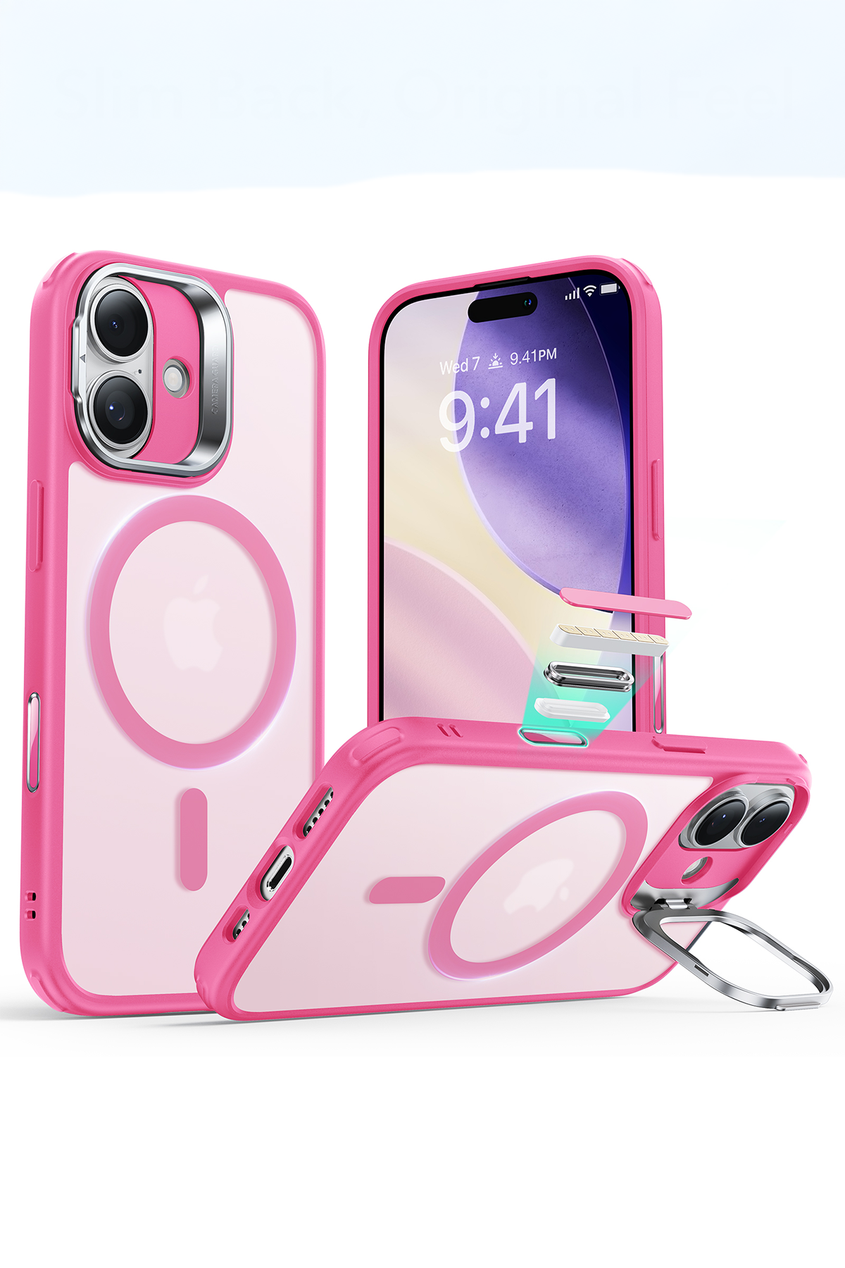 ESR Apple iPhone 17 Classic Hybrid Magsafe Standlı Kapak - Frosted Pink
