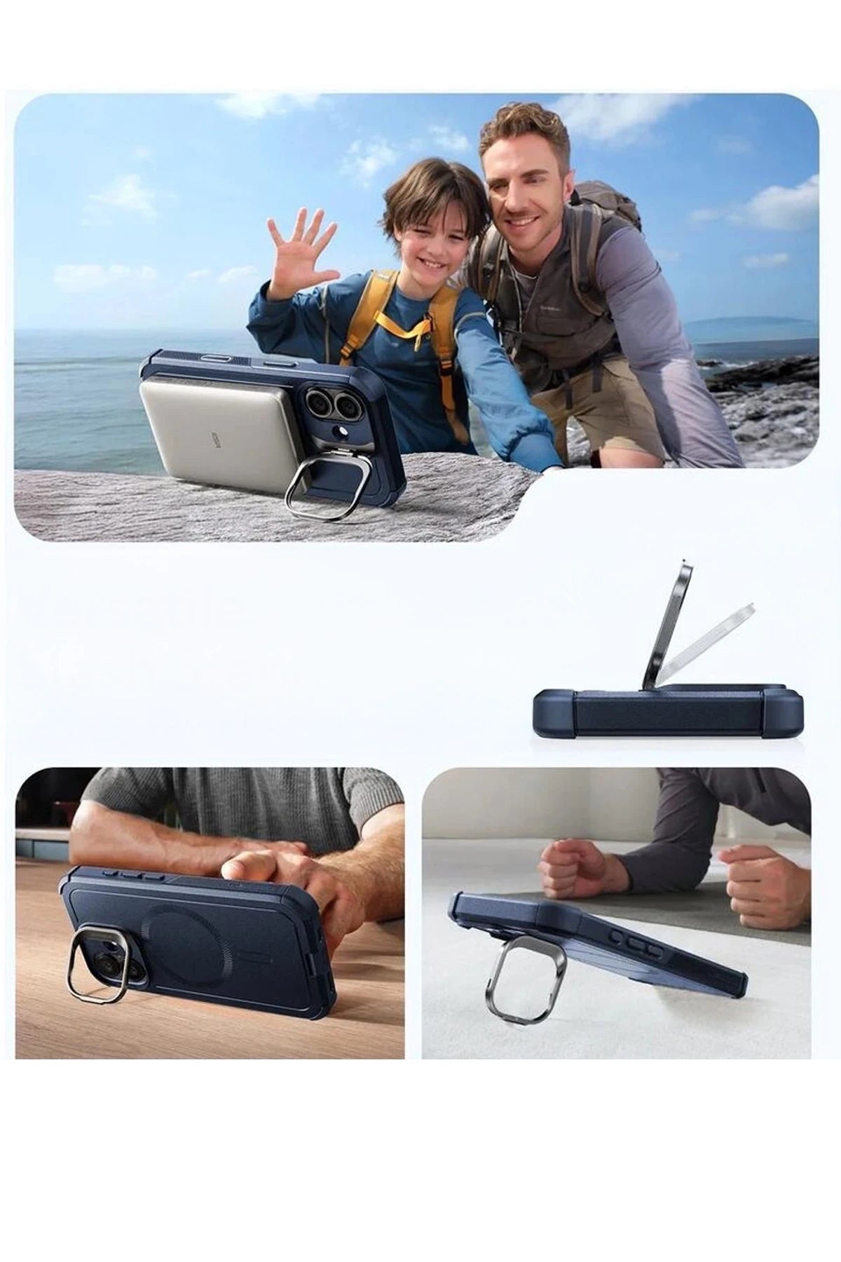 ESR Apple iPhone 17 Cyber Tough Magsafe Stantlı Kapak - Lacivert