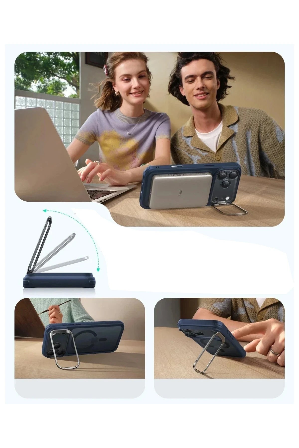 ESR Apple iPhone 17 Pro Classic Hybrid Magsafe Standlı Kapak - Buzlu Siyah