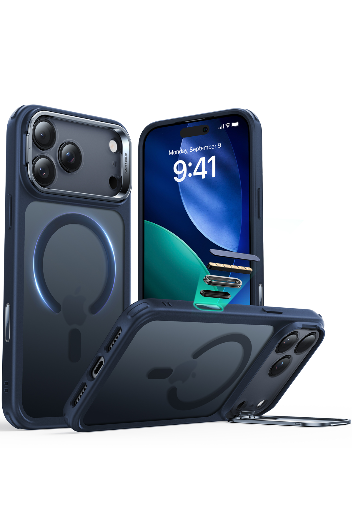 ESR Apple iPhone 17 Pro Classic Hybrid Magsafe Standlı Kapak - Frosted Blue