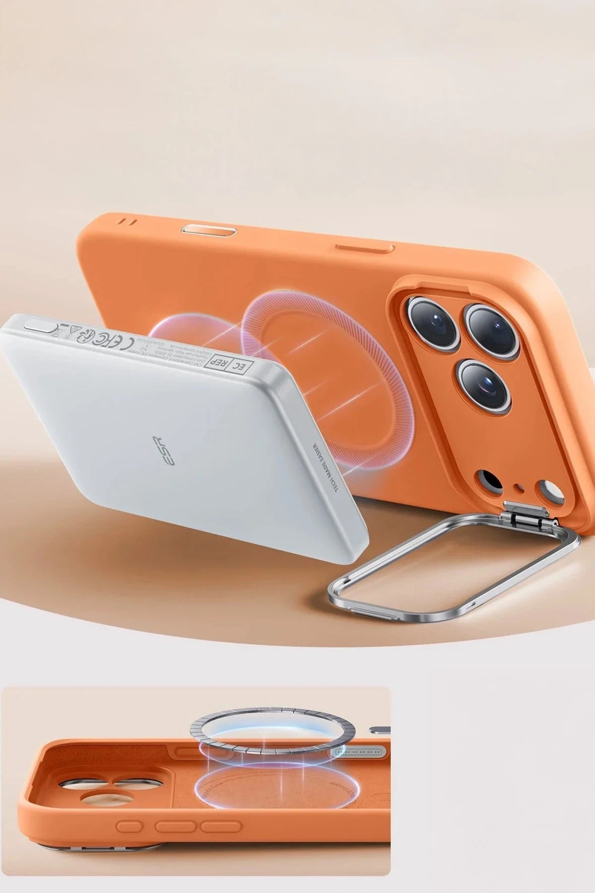ESR Apple iPhone 17 Pro Cloud Soft Magsafe Standlı Kapak - Turuncu