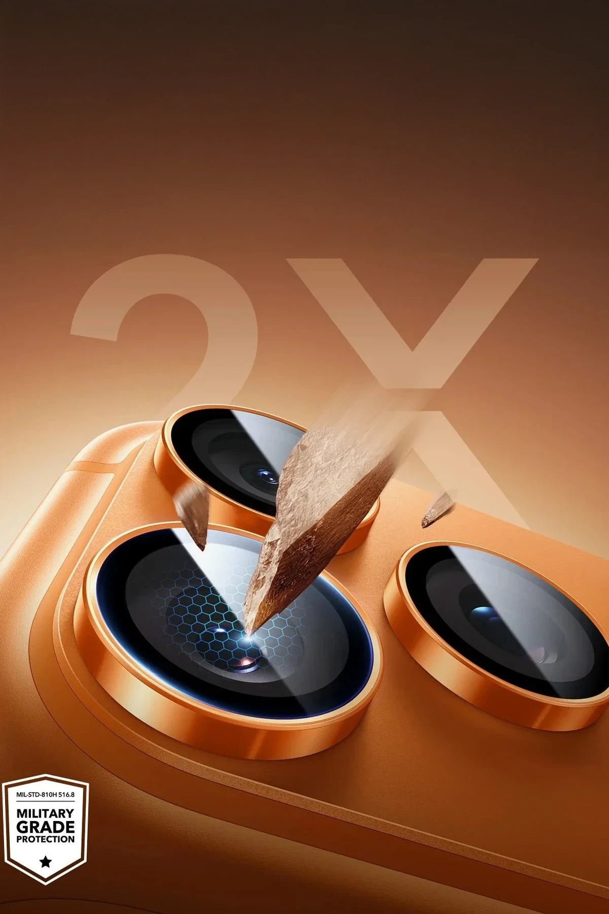 ESR Apple iPhone 17 Pro Max Armorite Kamera Lens Koruyucu - Turuncu