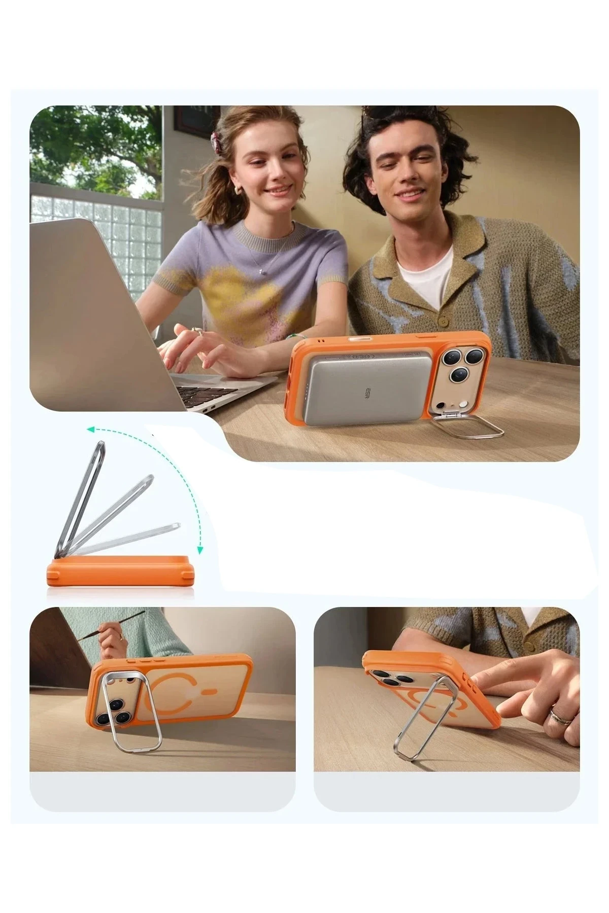 ESR Apple iPhone 17 Pro Max Classic Hybrid Magsafe Standlı Kapak - Frosted Orange
