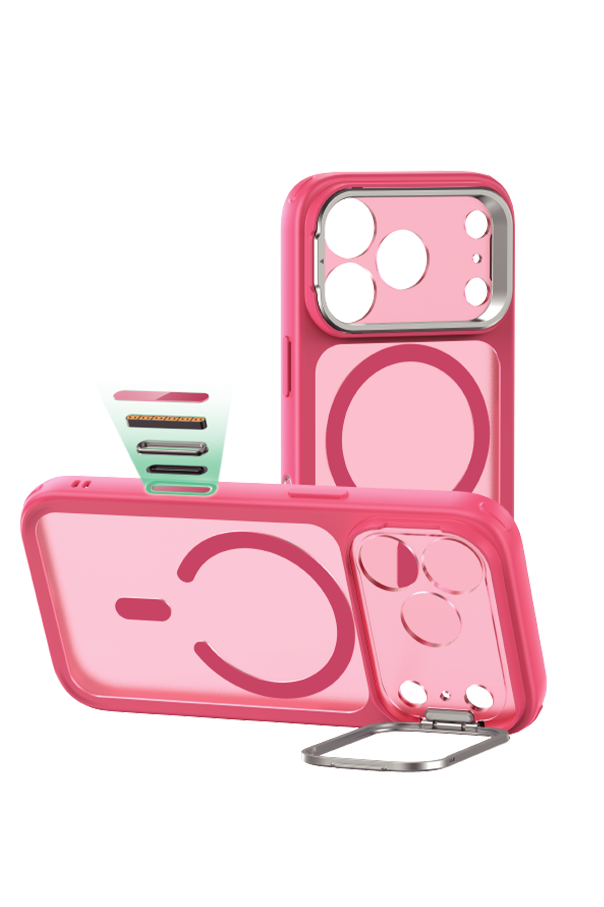 ESR Apple iPhone 17 Pro Max Classic Hybrid Magsafe Standlı Kapak - Frosted Pink