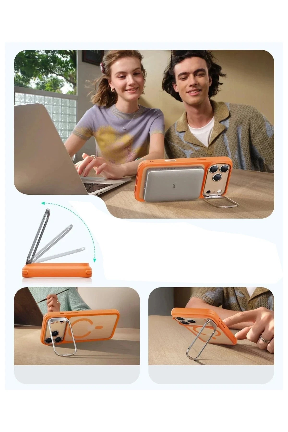 ESR Apple iPhone 17 Pro Max Classic Hybrid Magsafe Standlı Kapak - Turuncu