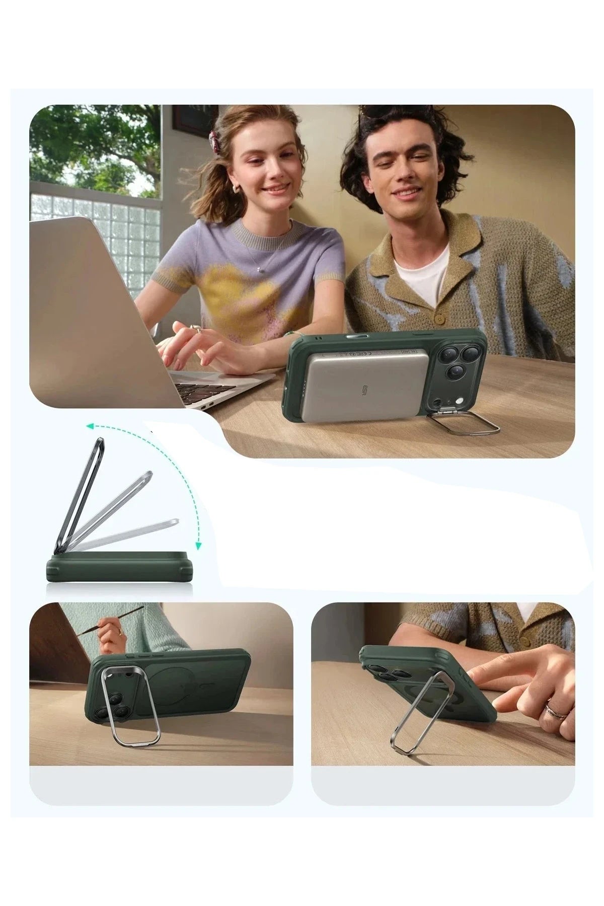 ESR Apple iPhone 17 Pro Max Classic Hybrid Magsafe Standlı Kapak - Yeşil