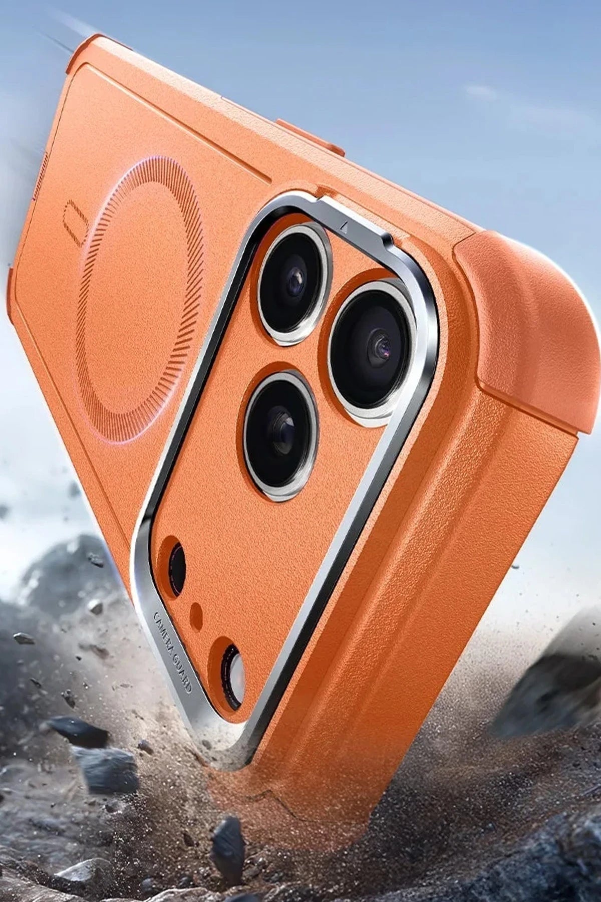 ESR Apple iPhone 17 Pro Max Cyber Tough Magsafe Stantlı Kapak - Turuncu