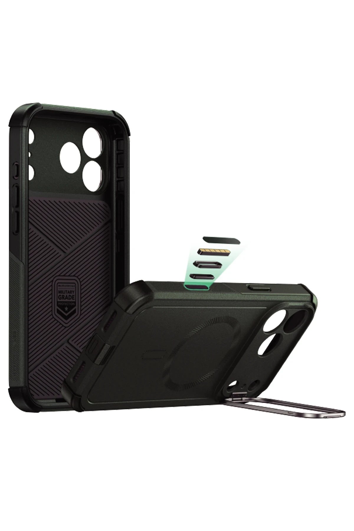 ESR Apple iPhone 17 Pro Max Cyber Tough Magsafe Stantlı Kapak - Yeşil