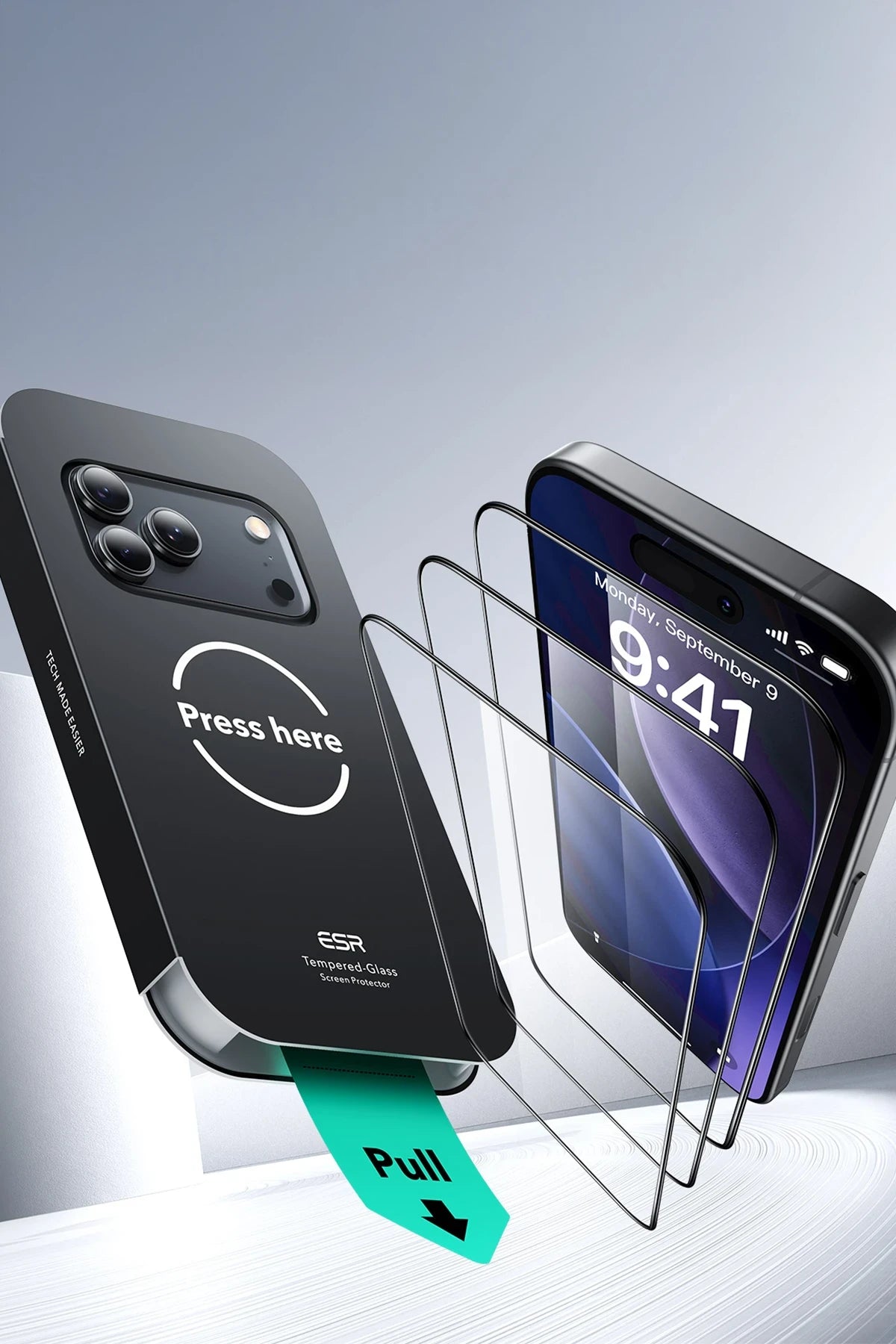 ESR Apple iPhone 17 Pro UltraFit Classic 2 Adet Cam Ekran Koruyucu - Siyah