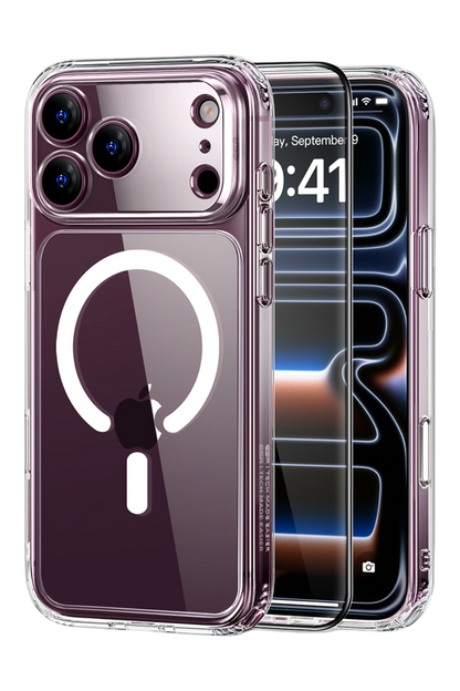 ESR Apple iPhone 18 Pro/17 Pro Classic Hybrid Magsafe Kapak + Cam Hediyeli Set - Şeffaf