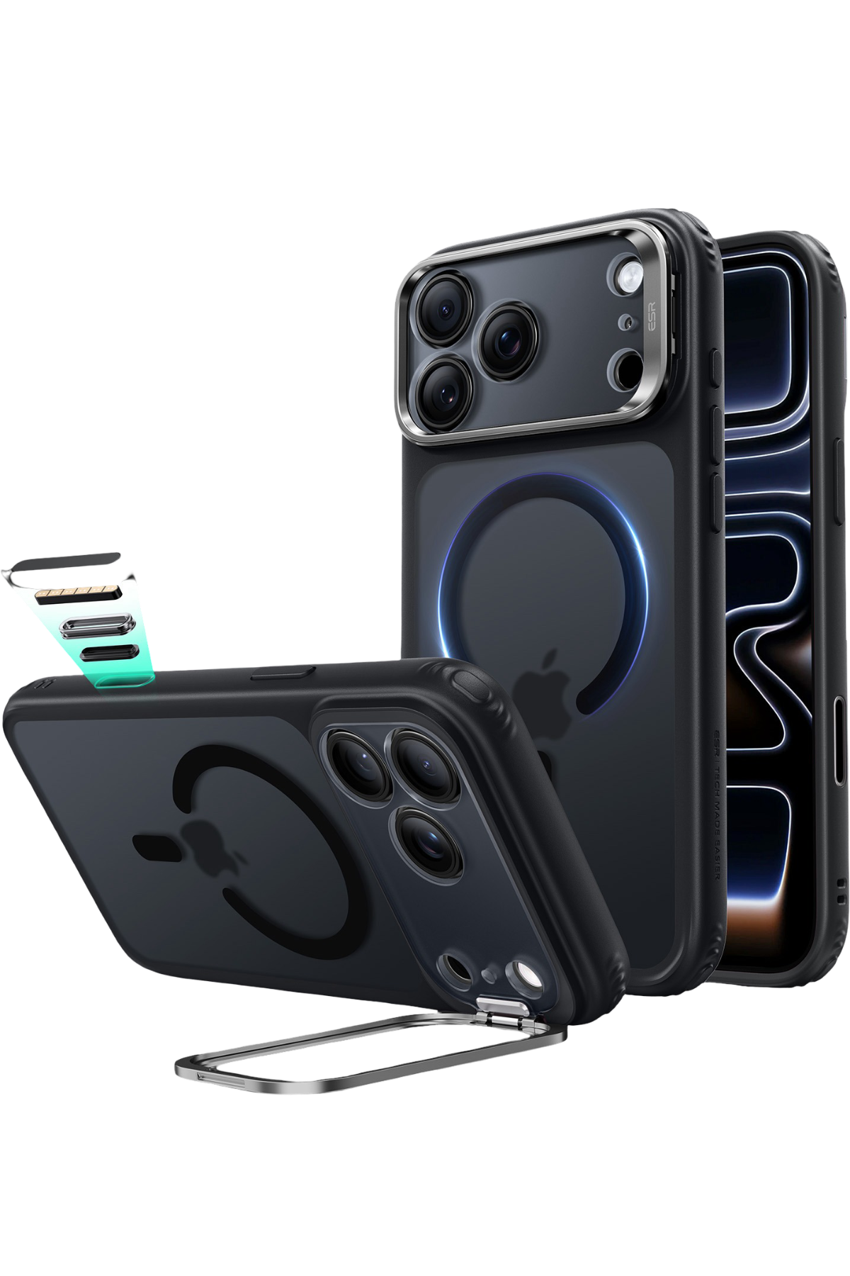 ESR Apple iPhone 18 Pro/17 Pro Classic Hybrid Magsafe Standlı Kapak - Buzlu Siyah