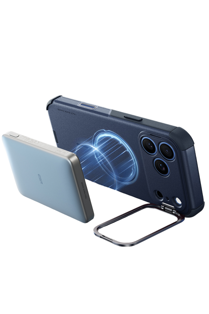 ESR Apple iPhone 18 Pro17/Pro Cyber Tough Magsafe Stantlı Kapak - Mavi