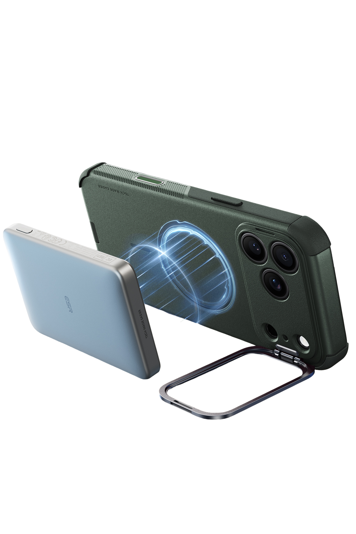 ESR Apple iPhone 18 Pro/17 Pro Cyber Tough Magsafe Stantlı Kapak - Yeşil