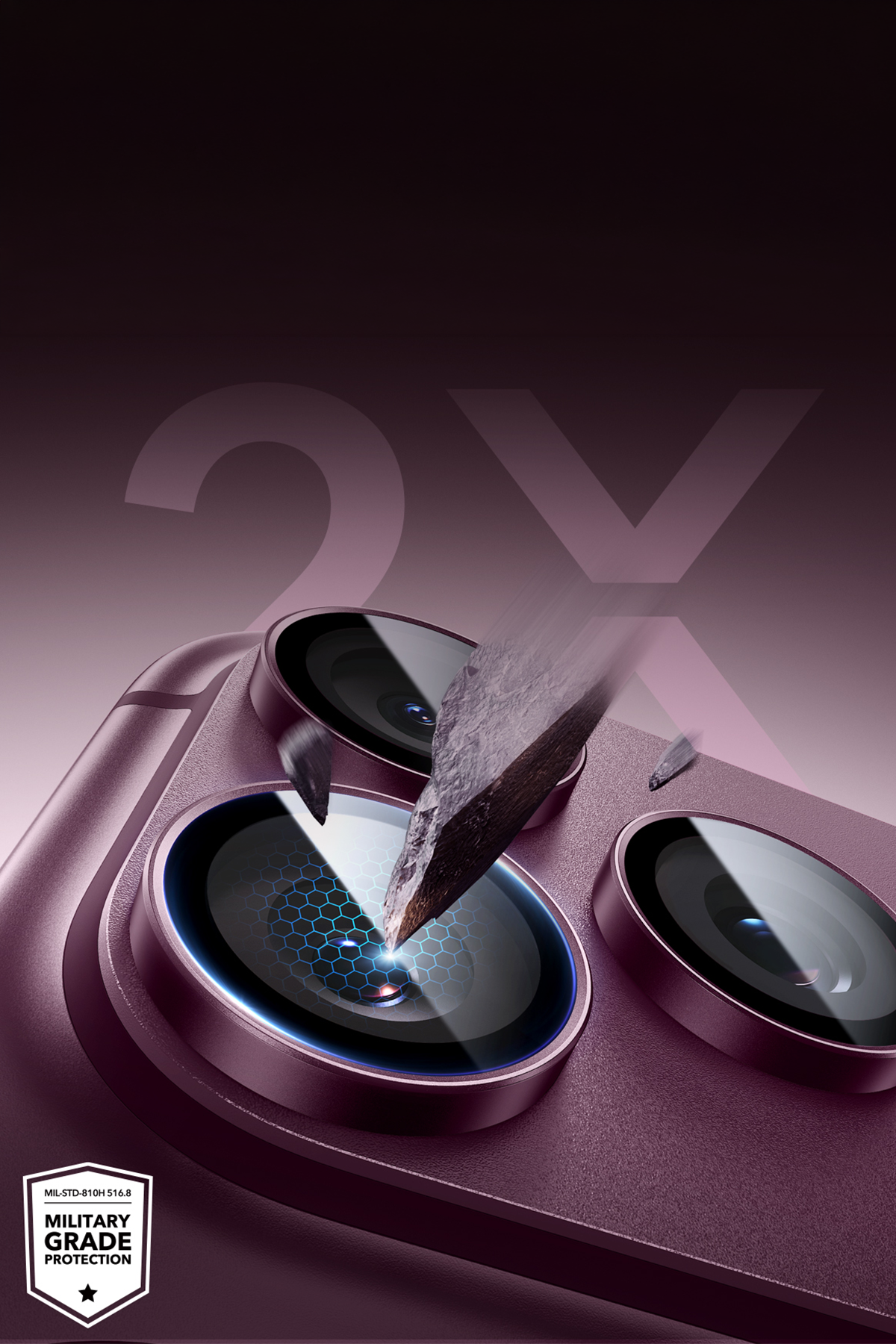 ESR Apple iPhone 18 Pro Max Armorite Kamera Lens Koruyucu - Bordo