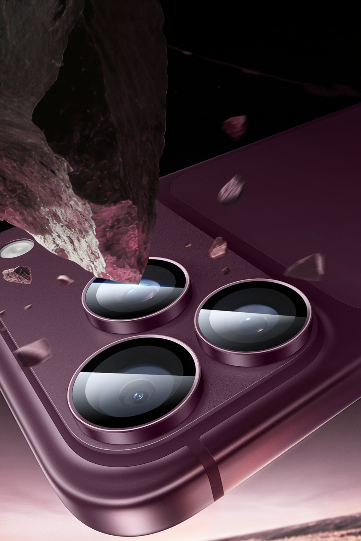 ESR Apple iPhone 18 Pro Max Armorite Kamera Lens Koruyucu - Bordo