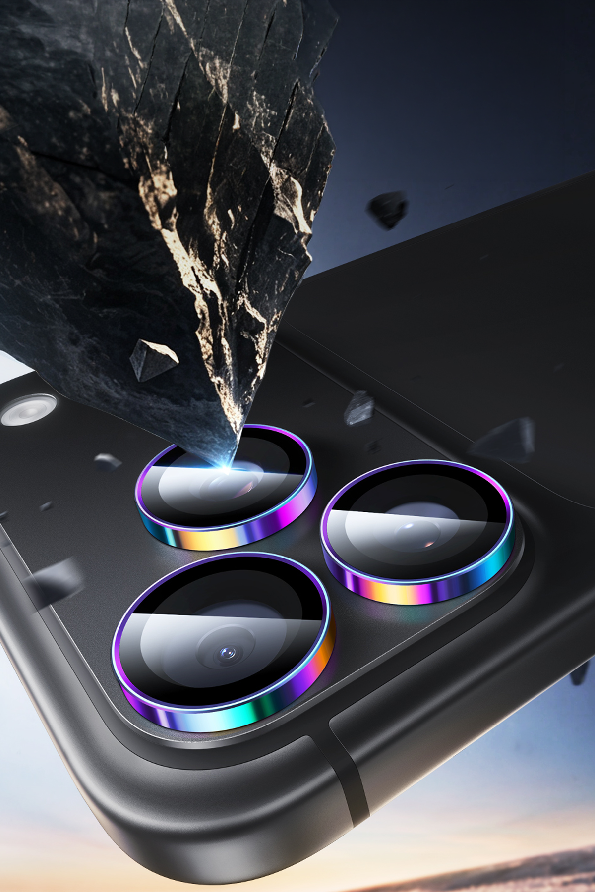 ESR Apple iPhone 18 Pro Max Armorite Kamera Lens Koruyucu - Rainbow