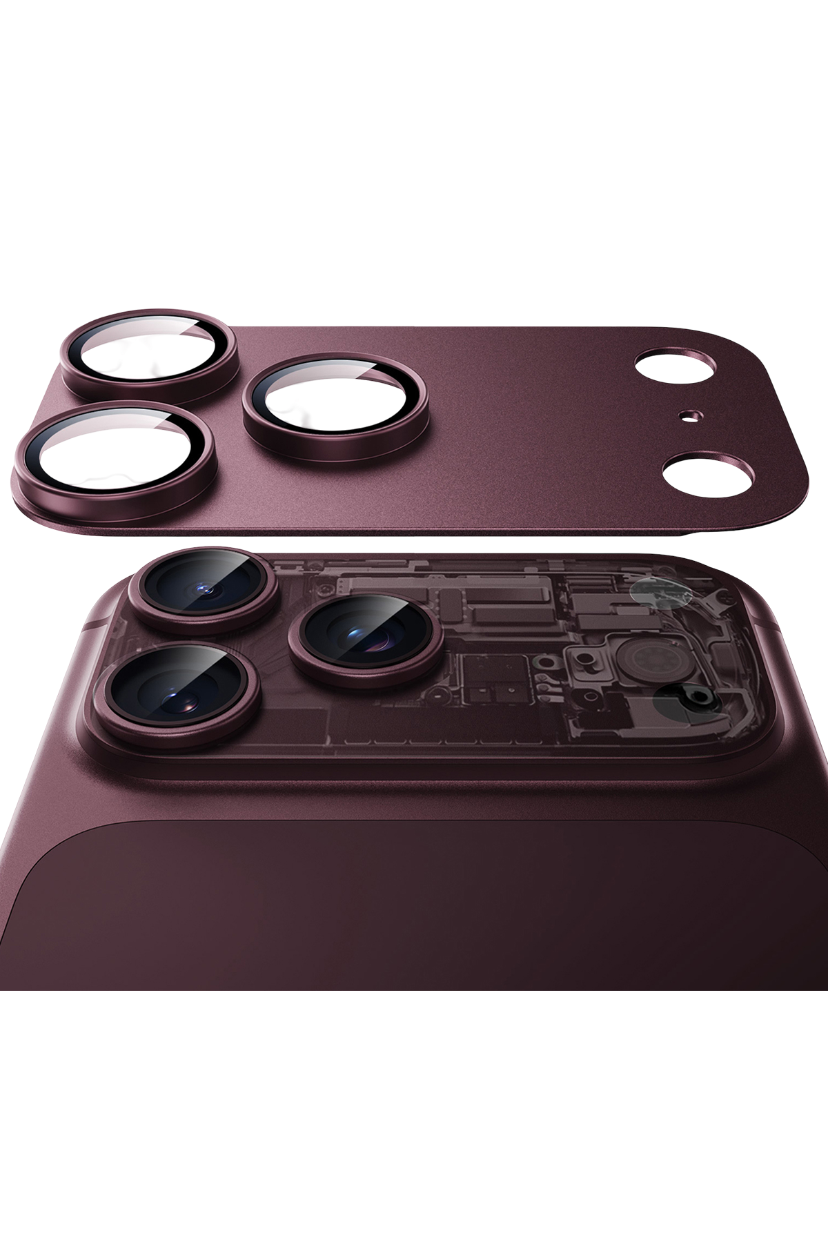 ESR Apple iPhone 18 Pro Max Armorite Pro Kamera Lens Koruyucu - Bordo