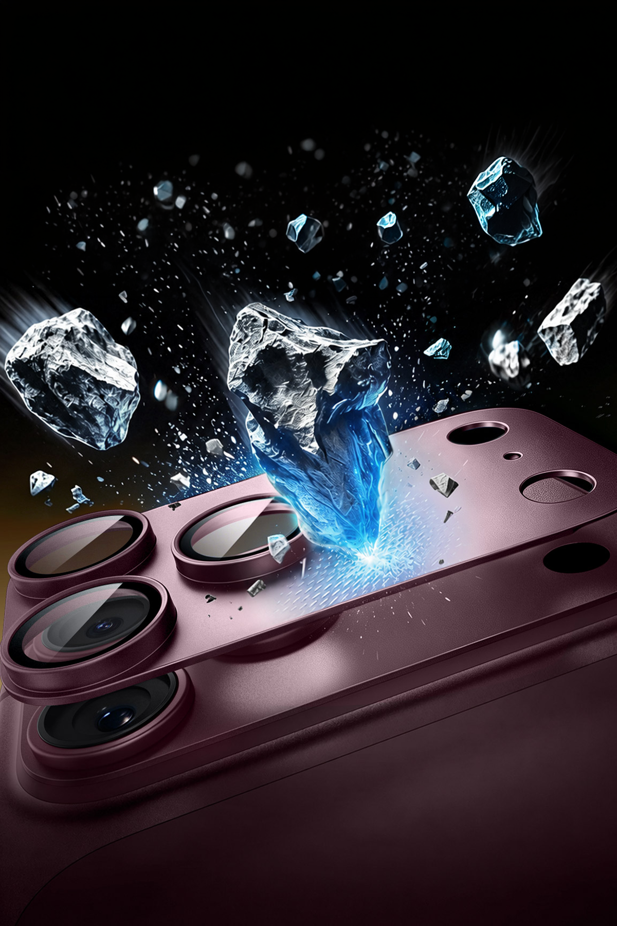 ESR Apple iPhone 18 Pro Max Armorite Pro Kamera Lens Koruyucu - Bordo