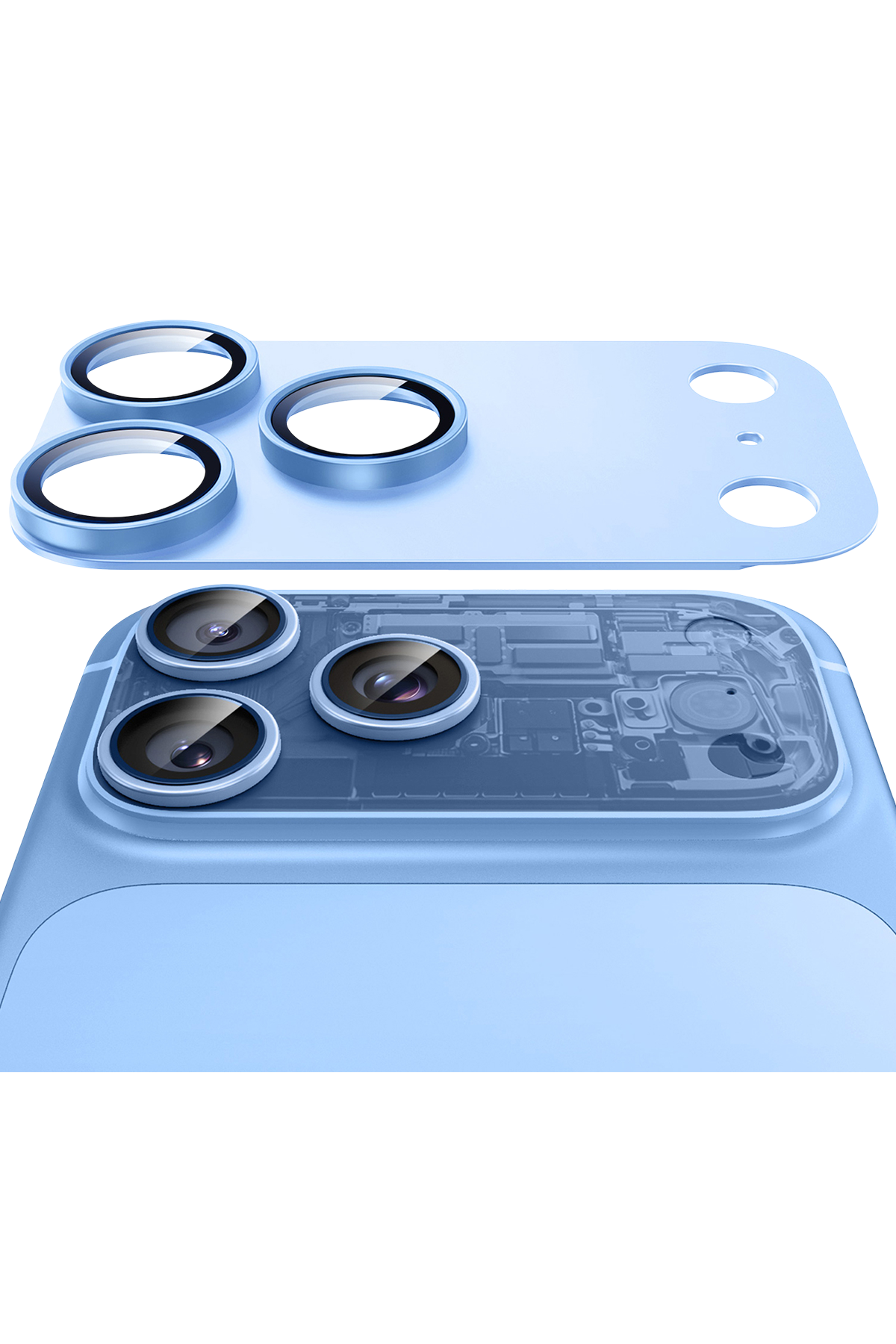 ESR Apple iPhone 18 Pro Max Armorite Pro Kamera Lens Koruyucu - Açık Mavi