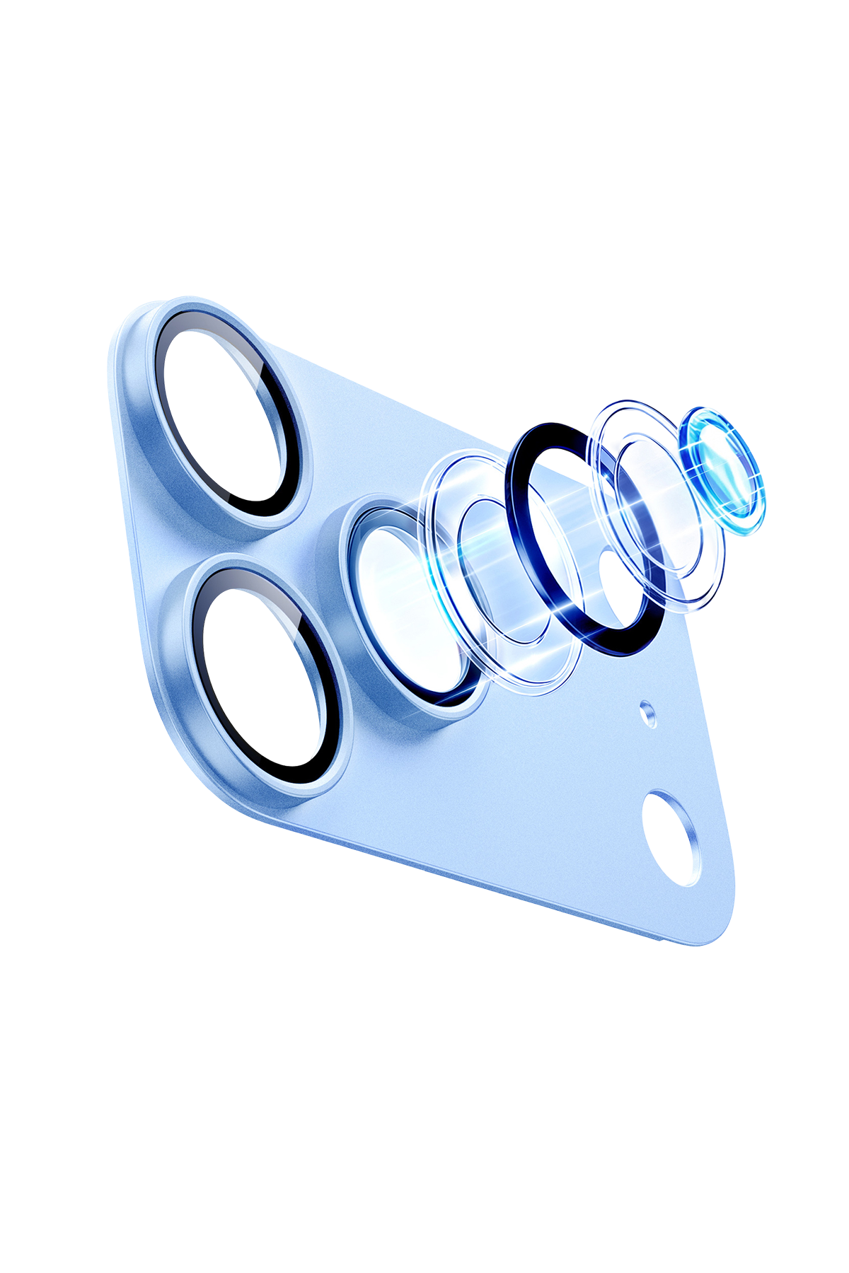 ESR Apple iPhone 18 Pro Max Armorite Pro Kamera Lens Koruyucu - Açık Mavi